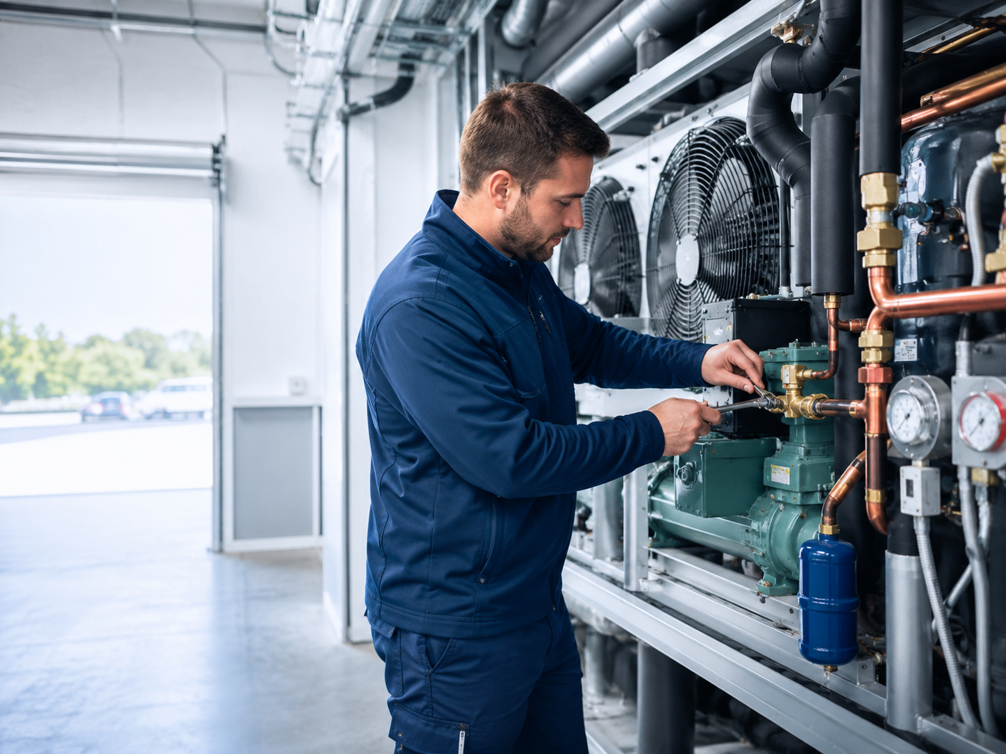 Installation einer Klimaanlage.